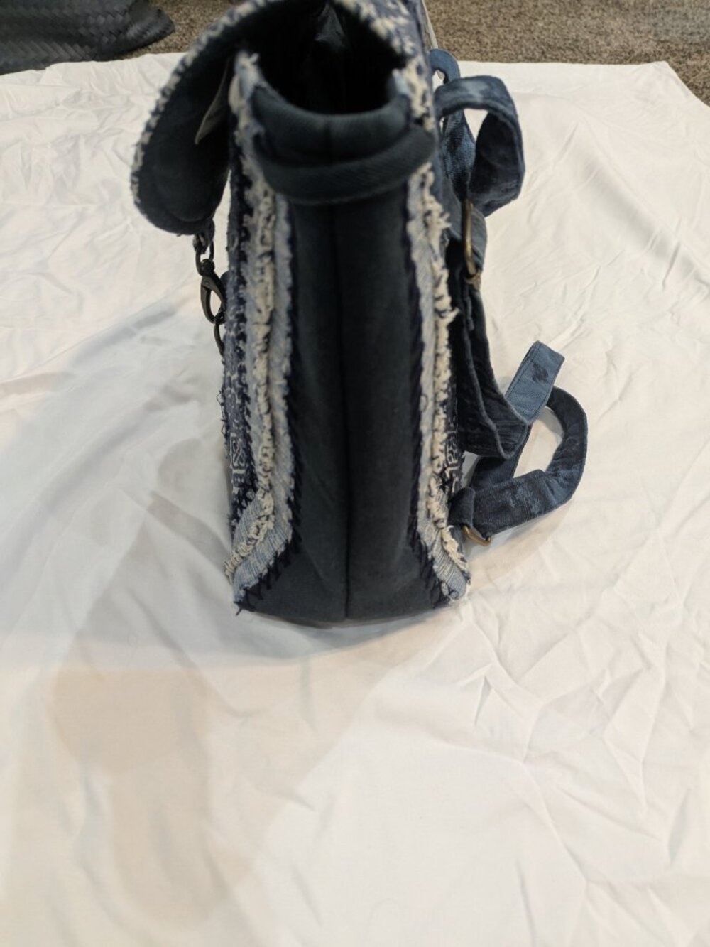 Demdaco blue patchwork backpack - Picture 3 of 6